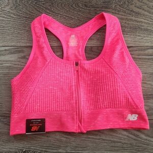 New Balance Hot Pink Zip Sports Bra